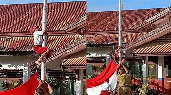 Foto: Siswa Sd Panjat Tiang Bendera Jadi Viral Di Meulaboh